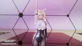 [Sexy Anime, Legends, League] MMD Chung Ha Stress Ahri Sexy Kpop Dance League Of Legends Hentai Uncensored 4K 60FPS