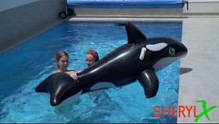 [White Girl, Montana, In The] Two Girls Are Having Fun In The Pool