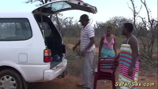 [BigBreast, Deepthroat, Safari] Real African Safari Sex Orgy