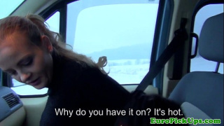 [Busty, Pickup, Pickup Fucked] Busty Euro Teen Dimples Fucked On The Car